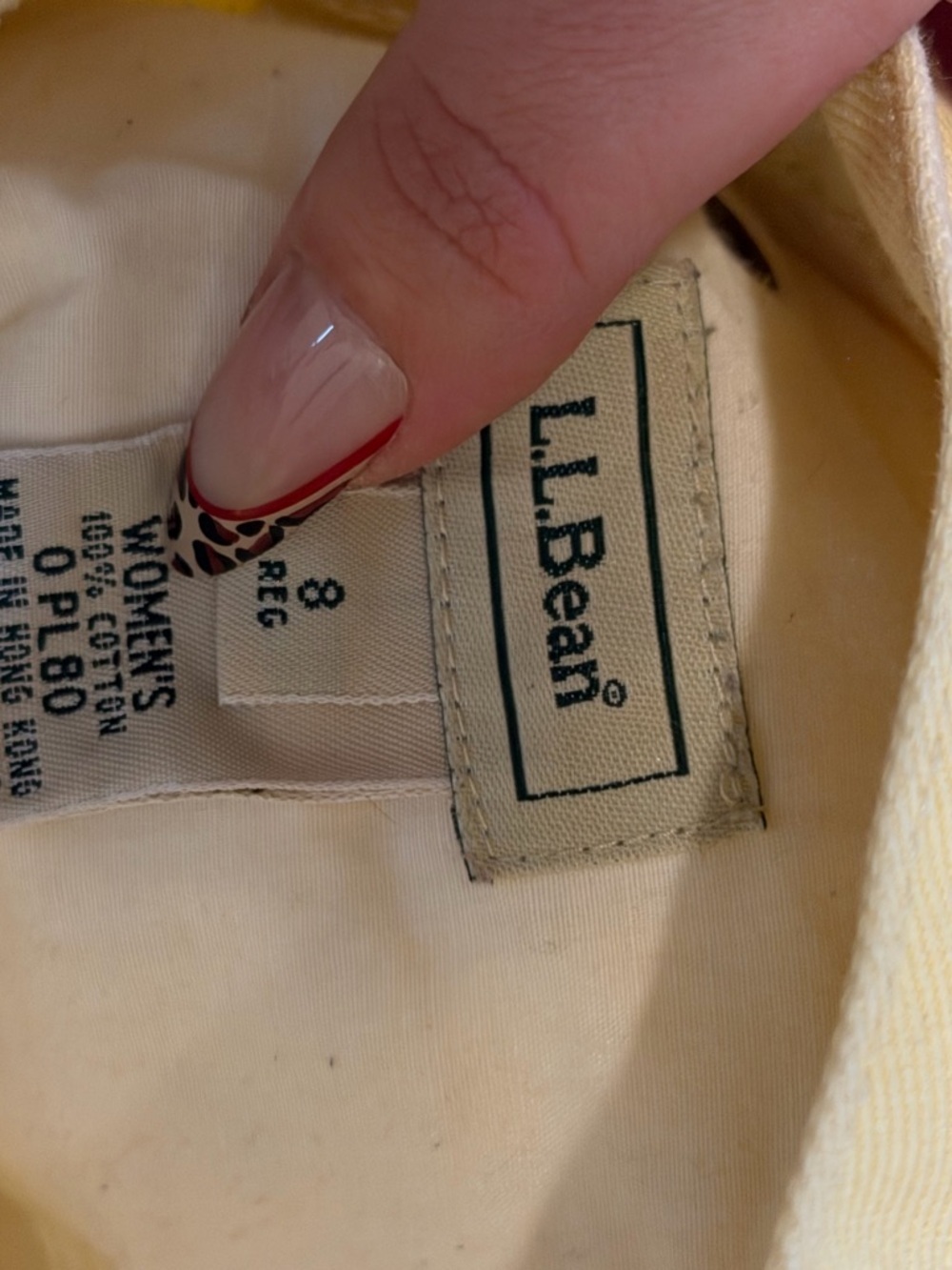 L.L. Bean Cream Cotton Cropped Pants Size 8 Utility Capri Straight Leg - Picture 4 of 8